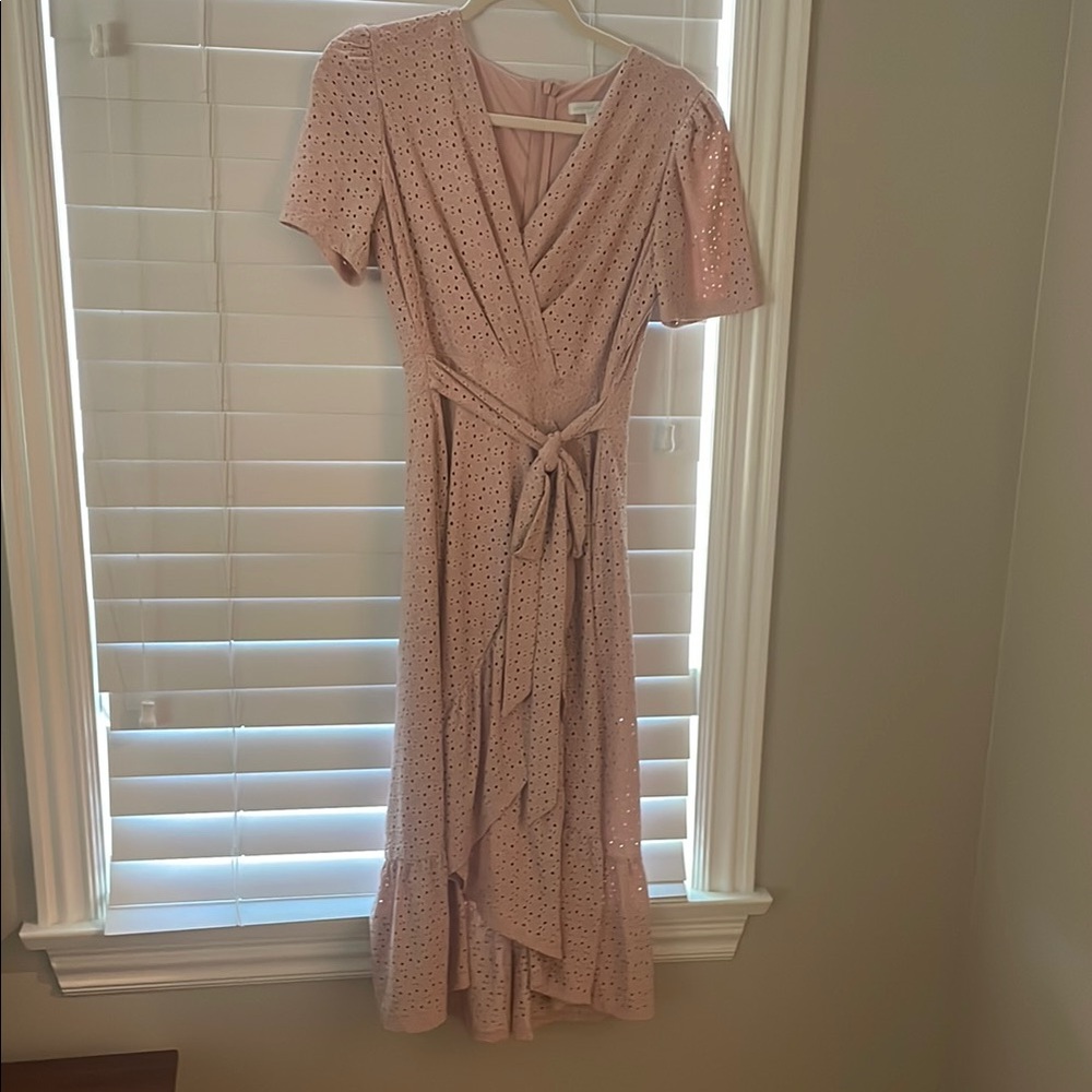 Women’s Pink eyelet wrap Dress, size 4
London times